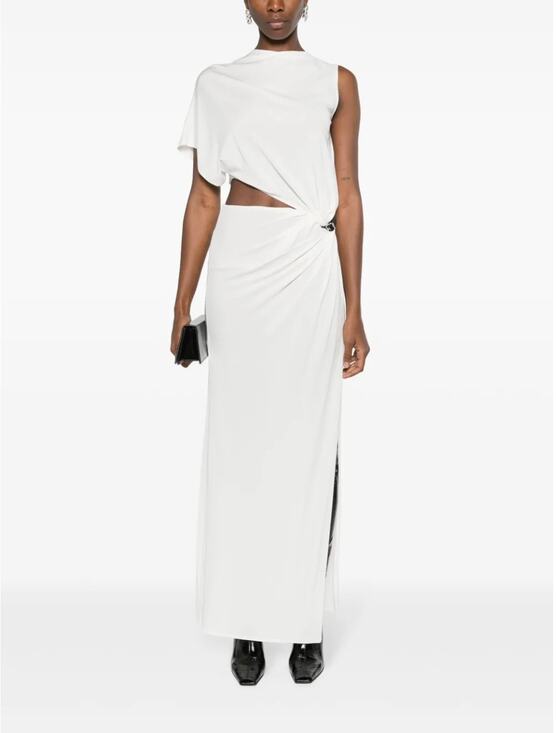courreges Dresses & Skirts - Courrèges Asymmetric Crepe Maxi Dress - White - Goddess - Luxury - Size XS